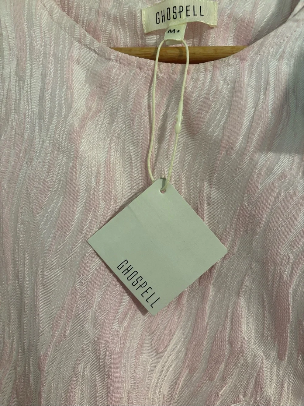 NWT GHOSPELL Contrast Bow Pink Mini Dress  Size Large